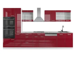 Cocina rojo brillo intenso/blanco 350x60x81.6 r-line