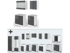 Cocina versátil antracita brillo intenso/blanco 140x60x81.6 r-line