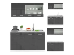 Cocina versátil antracita brillo intenso/blanco 140x60x81.6 r-line