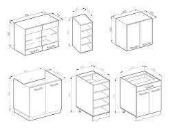 Cocina versátil antracita brillo intenso/blanco 160x46x81.6 r-line