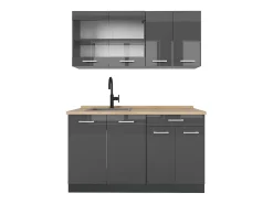 Cocina versátil antracita brillo intenso/antracita 140x60x81.6 r-line
