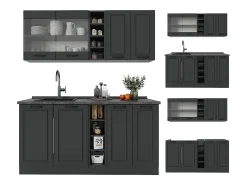 Cocina versátil antracita casa de campo/antracita 160x60x81.6 r-line