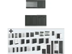 Cocina versátil antracita casa de campo/blanco 140x60x81.6 r-line
