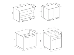 Cocina versátil blanco brillo/antracita 140x60x81.6 r-line