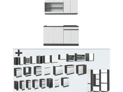 Cocina versátil blanco/antracita 140x60x81.6 r-line