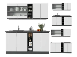 Cocina versátil blanco/antracita 160x60x81.6 r-line