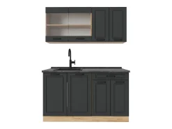 Cocina versátil casa de campo antracita/roble dorado 140x60x81.6 r-line