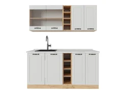 Cocina versátil casa de campo blanca/roble dorado 160x60x81.6 r-line