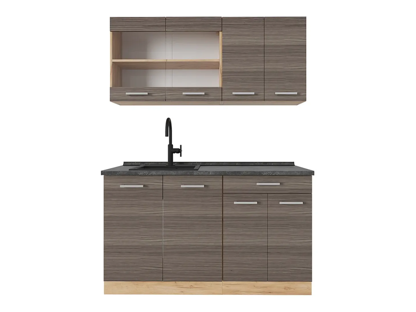 Cocina versátil gris noble/roble dorado 140x60x81.6 r-line