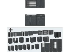Cocina versátil hormigón negro/antracita 140x60x81.6 r-line