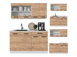 Cocina versátil oro potencia roble/blanco 140x60x81.6 r-line