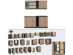 Cocina versátil oro power roble/antracita 160x60x81.6 r-line