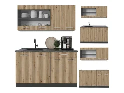 Cocina versátil roble artesanal/antracita 140x60x81.6 r-line