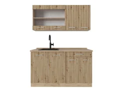 Cocina versátil roble artesanal/roble dorado 140x60x81.6 r-line