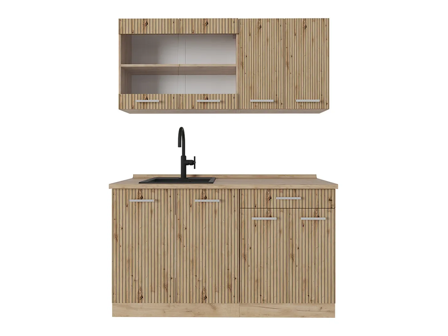Cocina versátil roble artesanal/roble dorado 140x60x81.6 r-line