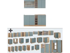 Cocina versátil roble azul-gris-dorado 160x60x81.6 r-line