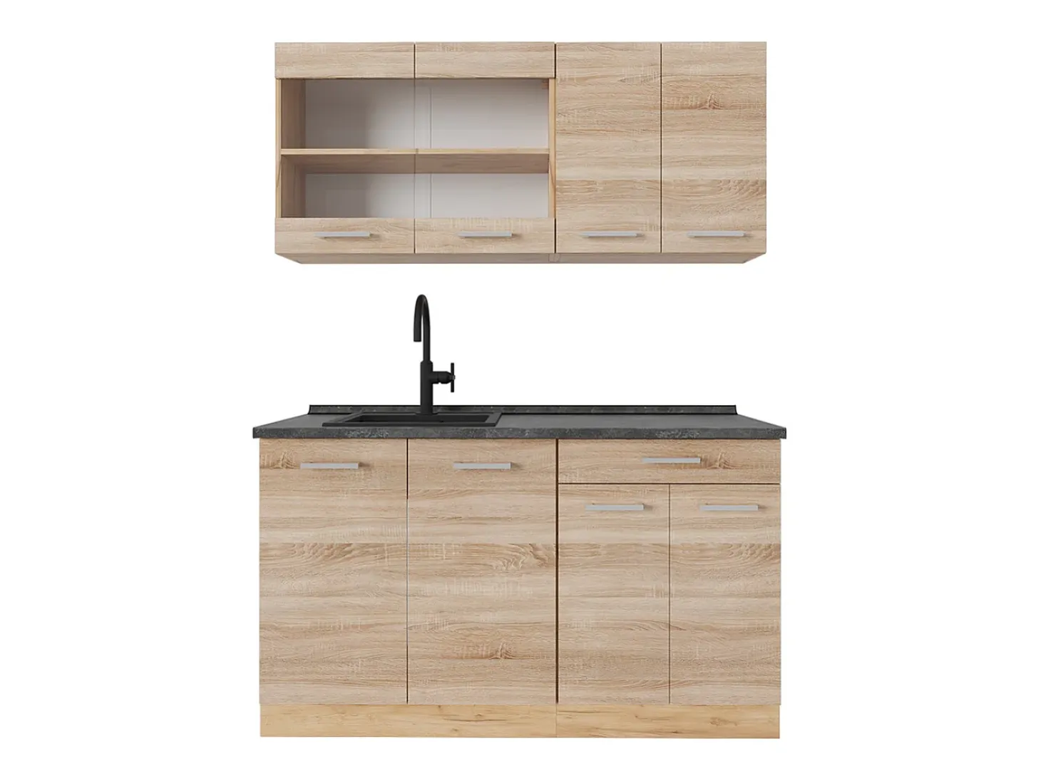 Cocina versátil roble sonoma/goldkraft 140x60x81.6 r-line