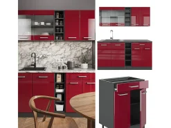 Cocina versátil rojo brillo intenso/antracita 160x60x81.6 r-line
