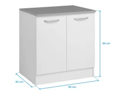 Cocinas Completas Blanco Mate, 5 Muebles 180 cm, Módulos Individuales