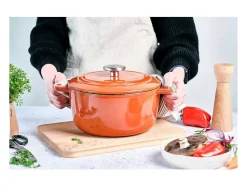 Cocotte de Hierro Esmaltado COSY & TRENDY FONTESTIC Ø24 cm 4,6 L Todos los Fuegos Inducción - Color Óxido