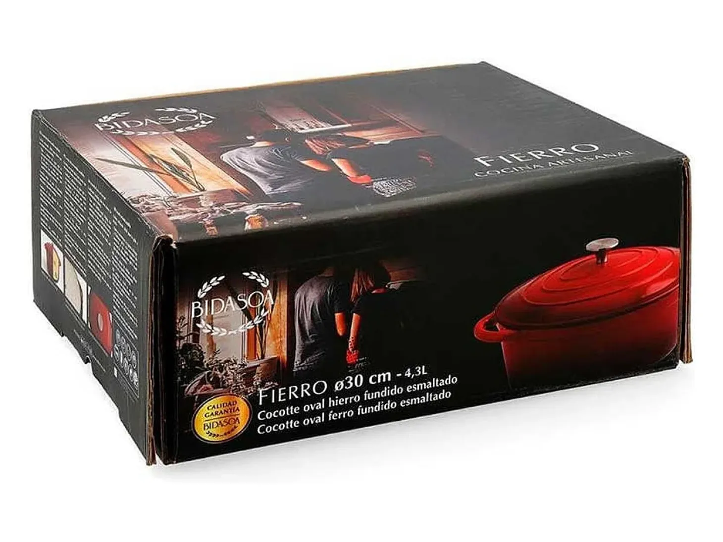 Cocotte Fierro Bidasoa 4,3L hierro fundido esmaltado rojo 23x30 cm