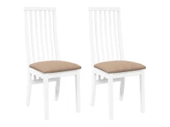Cojines para sillas de comedor, 2 unidades, madera maciza blanca, caucho