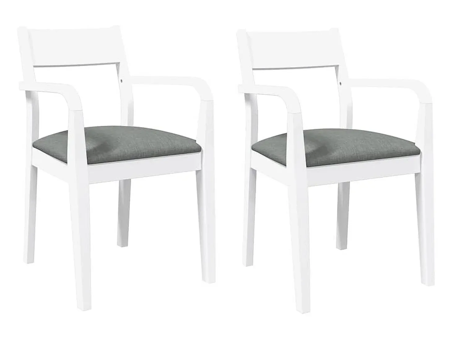 Cojines para sillas de comedor, 2 unidades, madera maciza blanca, caucho