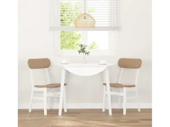 Cojines para sillas de comedor, 2 unidades, madera maciza blanca, caucho