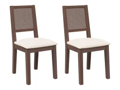 Cojines para sillas de comedor, 2 unidades, madera maciza marrón, caucho
