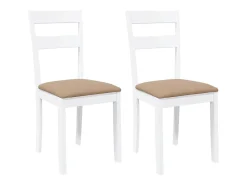 Cojines para sillas de comedor, 2 unidades, madera maciza blanca, caucho