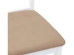 Cojines para sillas de comedor, 2 unidades, madera maciza blanca, caucho
