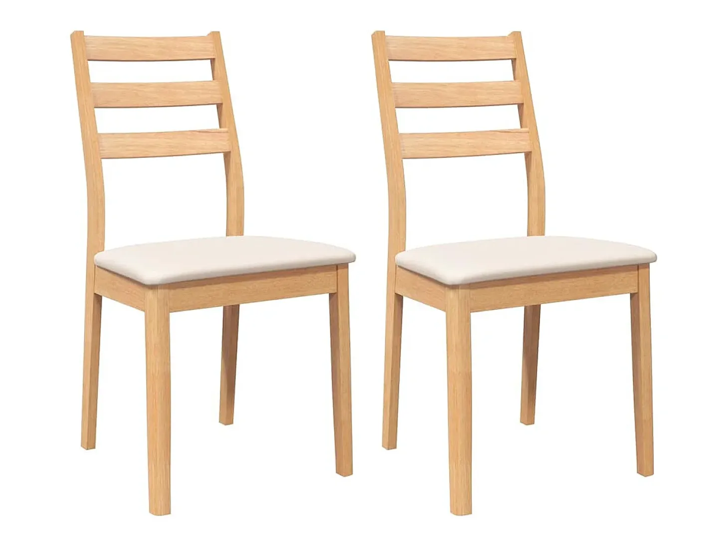 Cojines para sillas de comedor, 2 unidades, madera maciza natural, caucho