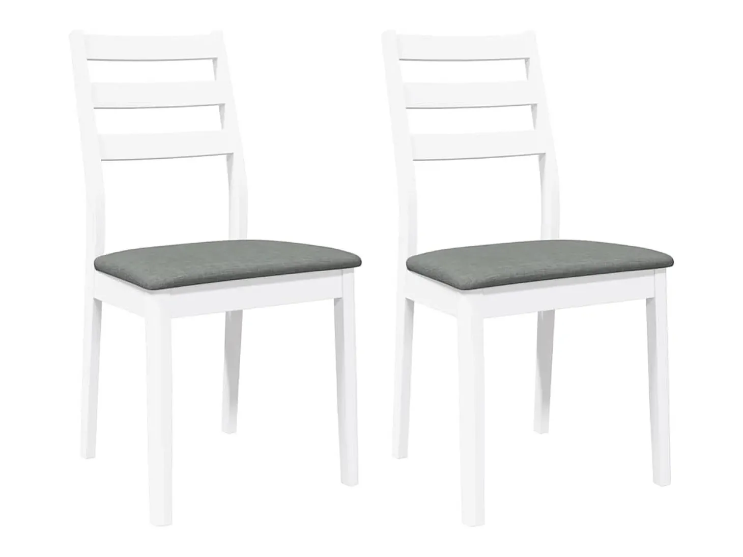 Cojines para sillas de comedor, 2 unidades, madera maciza blanca, caucho