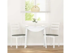 Cojines para sillas de comedor, 2 unidades, madera maciza blanca, caucho