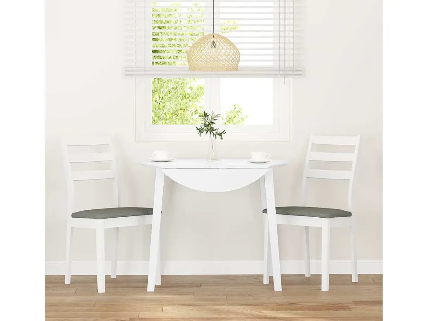 Cojines para sillas de comedor, 2 unidades, madera maciza blanca, caucho