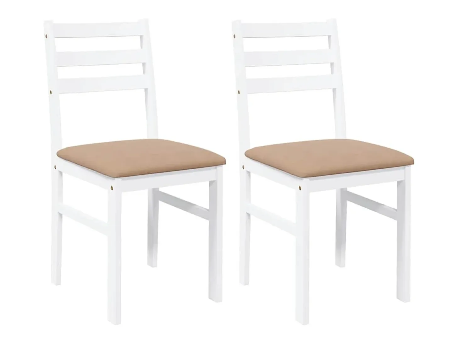 Cojines para sillas de comedor, 2 unidades, madera maciza blanca, caucho