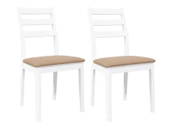 Cojines para sillas de comedor, 2 unidades, madera maciza blanca, caucho