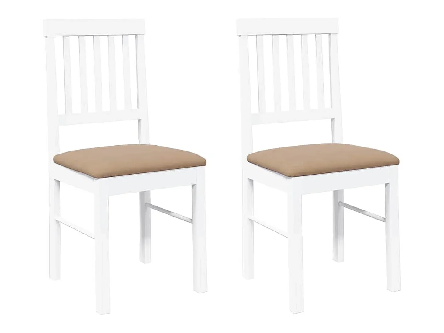 Cojines para sillas de comedor, 2 unidades, madera maciza blanca, caucho