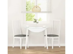 Cojines para sillas de comedor, 2 unidades, madera maciza blanca, caucho