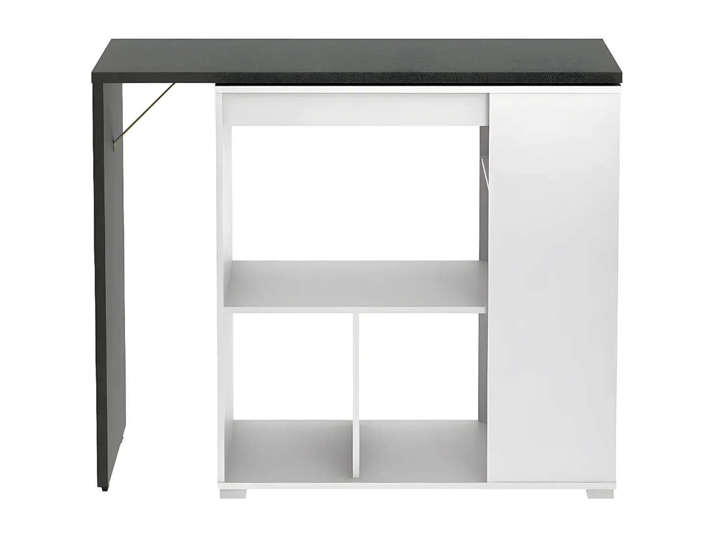 Conjunto "Bar": Mueble de bar SATURNE + 2 taburetes de bar CALAS - Blanco cemento