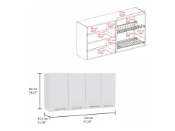 Conjunto Caledon de Cocina, Isla de Cocina + Módulo Superior de Pared