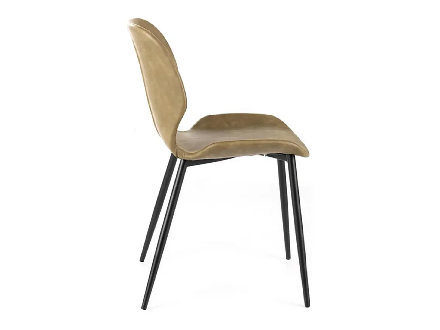 Conjunto de 4 elegantes sillas en ecopiel beige "Liam" tacto suave vintage cm 45x55 83h