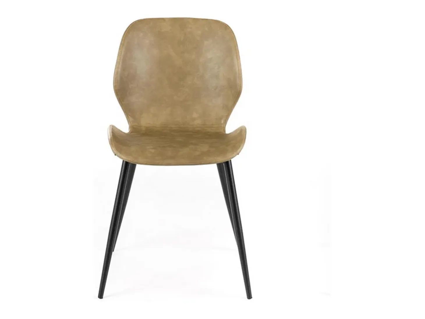 Conjunto de 4 elegantes sillas en ecopiel beige "Liam" tacto suave vintage cm 45x55 83h