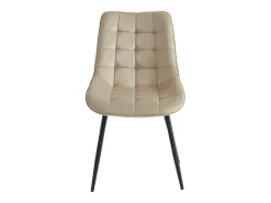 Conjunto de 6 sillas acolchadas - Terciopelo y metal negro - Beige - OLLUA