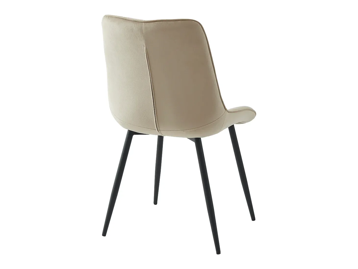 Conjunto de 2 sillas acolchadas - Terciopelo y metal negro - Beige - OLLUA