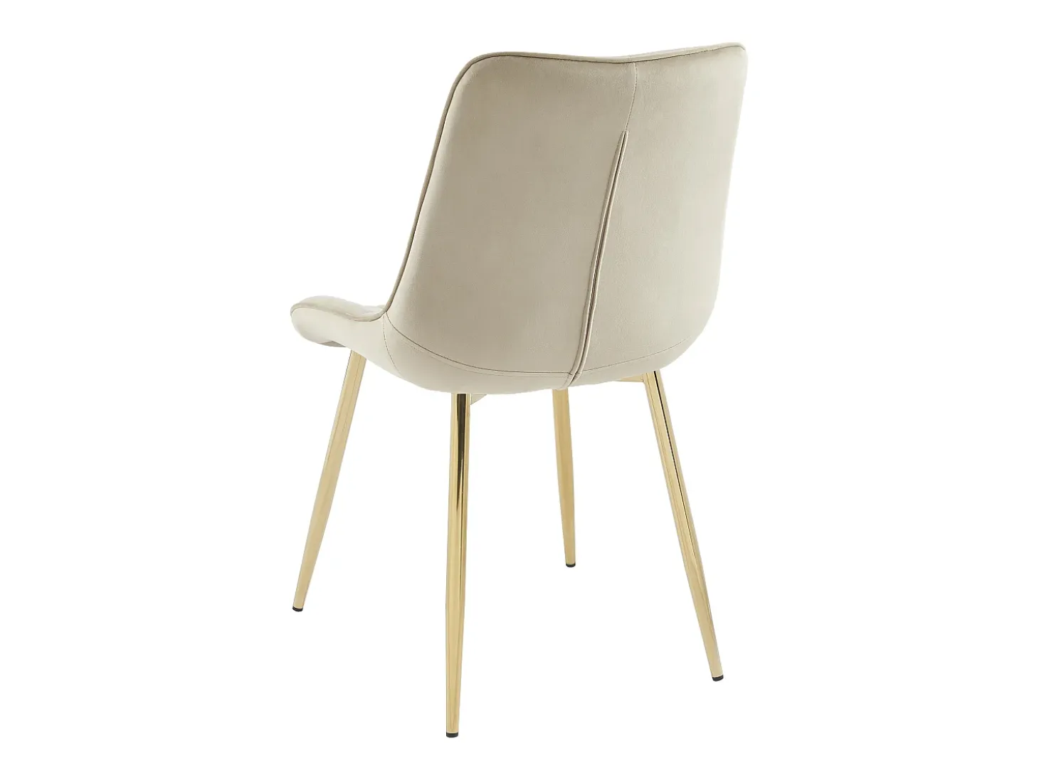 Conjunto de 6 sillas acolchadas de terciopelo y metal dorado - Beige - OLLUA