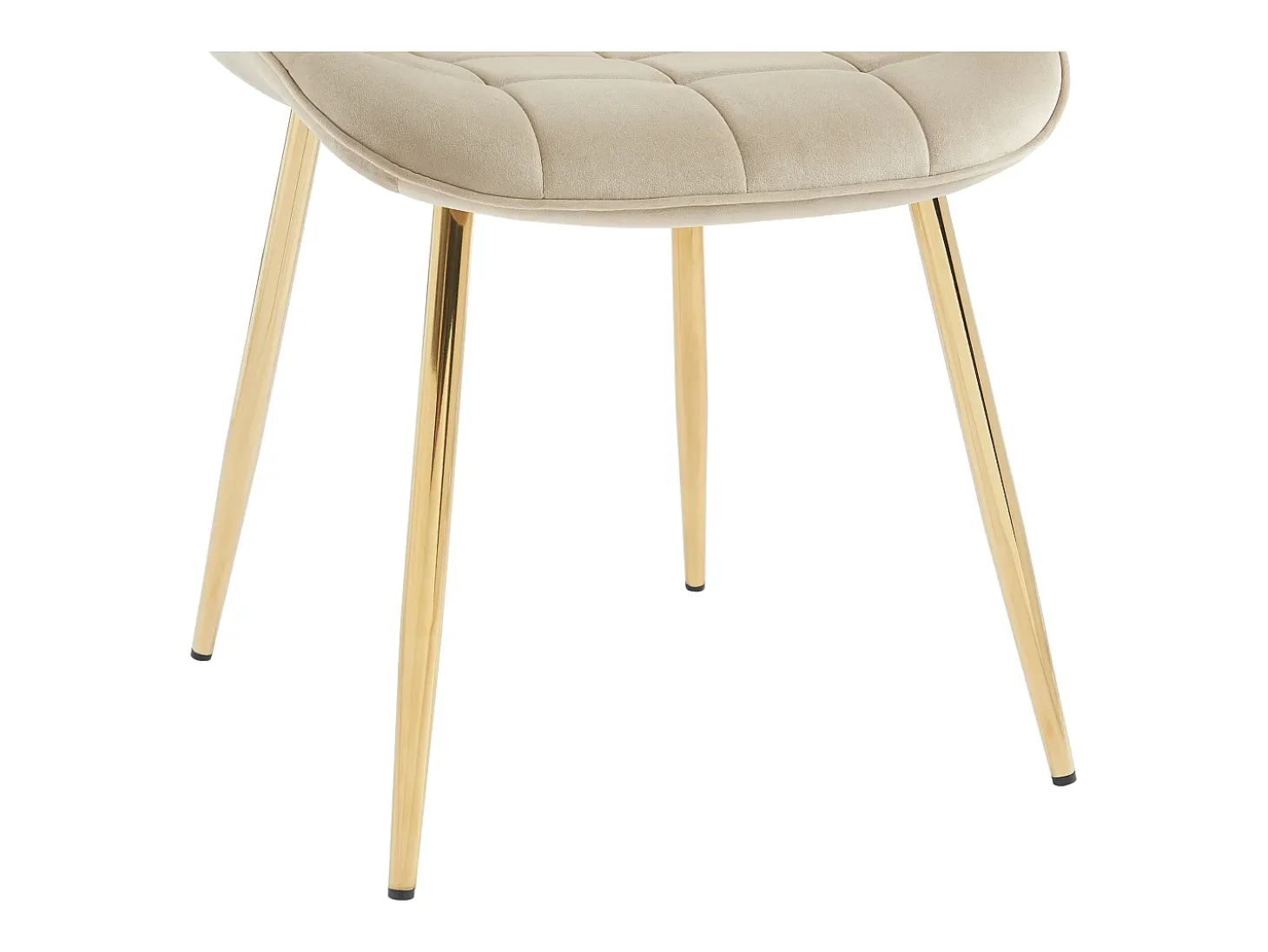 Conjunto de 6 sillas acolchadas de terciopelo y metal dorado - Beige - OLLUA