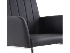 Conjunto de 2 sillas cantilever, en PU negro
