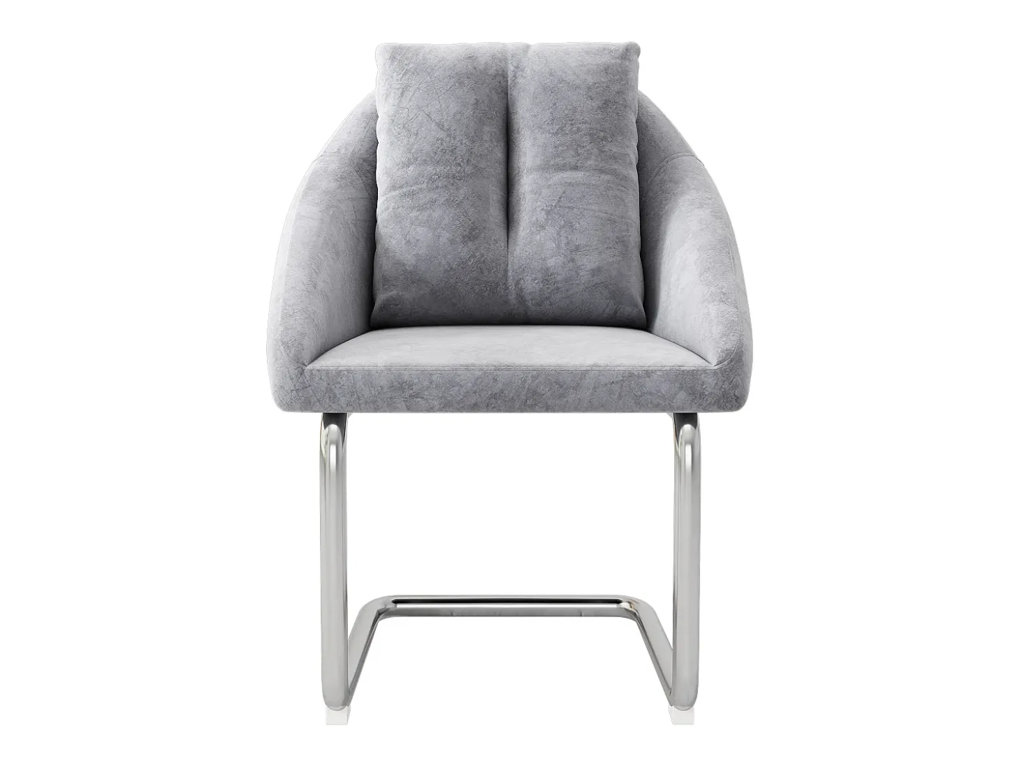 Conjunto de 6 sillas con cojines - Patas metálicas curvadas - Terciopelo gris