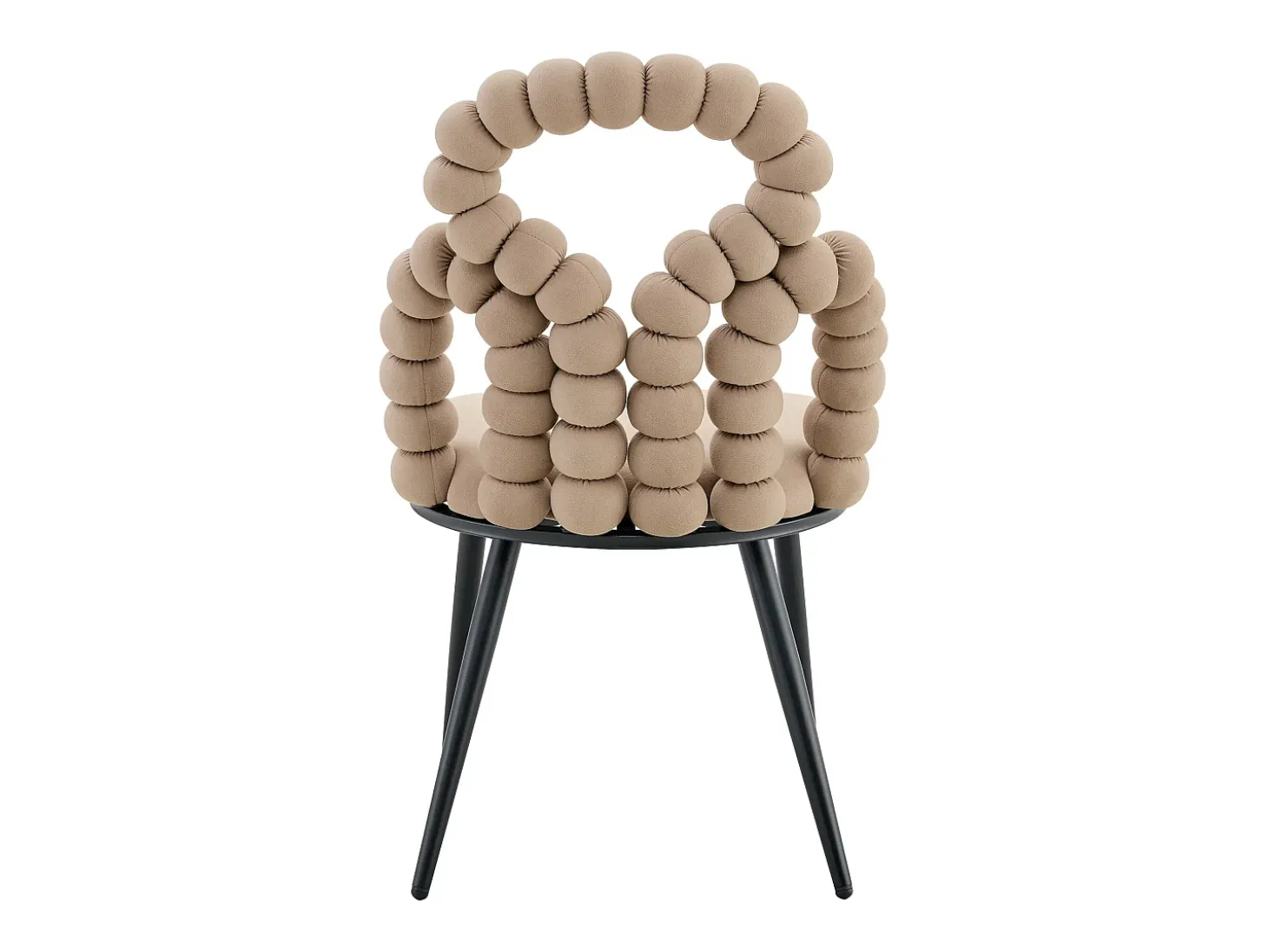 Conjunto de 2 sillas con patas de metal negro - Terciopelo camel